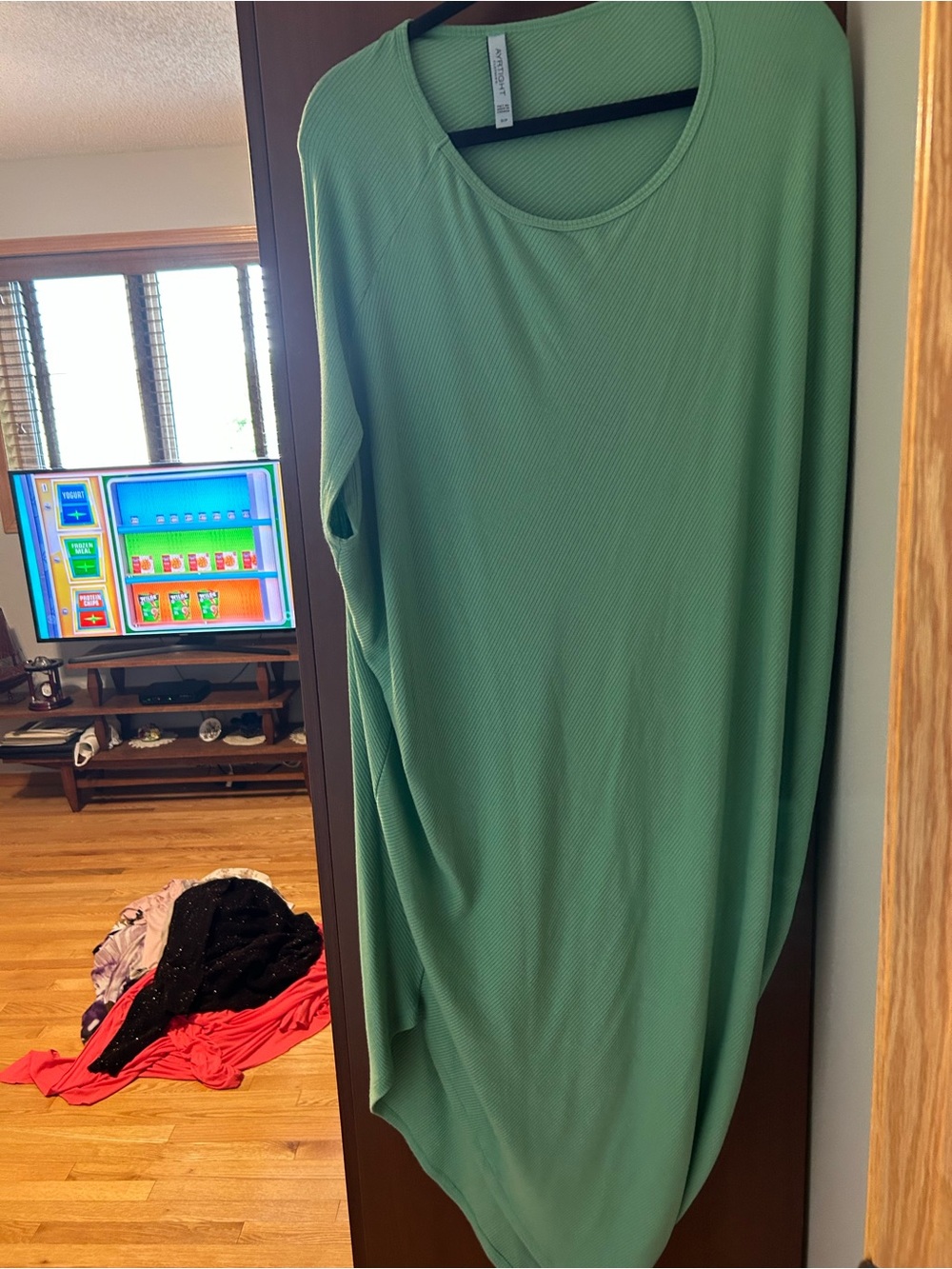 Asymmetrical Women’s Dress in Sage Green
